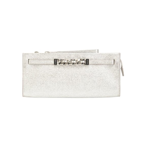 REBECCA MINKOFF Silver Curb Link Clutch - Picture 1 of 2